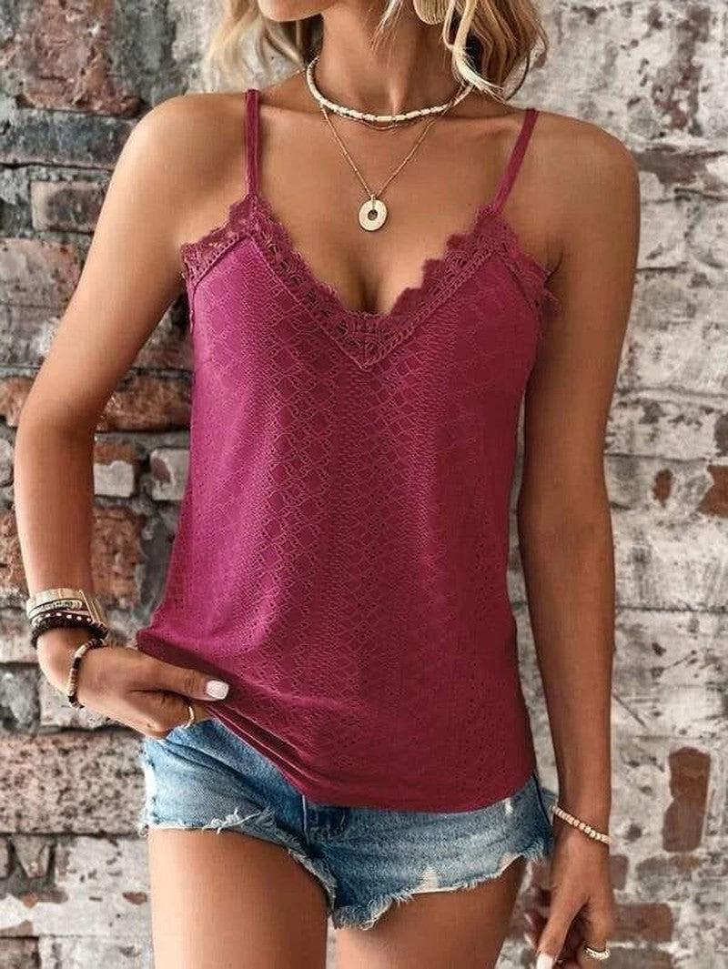 Cheky - New Women's Clothing V-neck Lace Lace Sling Vest