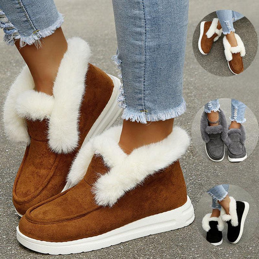 Cheky - Snow Boots Warm Winter Shoes Plush Fur Ankle Boots Women