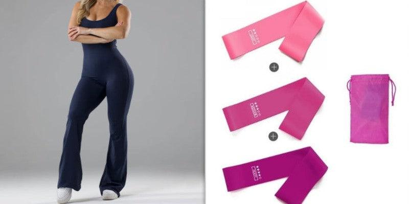 Cheky - Slim Fit Hip Raise Jumpsuit Sexy Backless Exercise Yoga Clothes