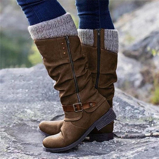 Cheky - Knight Boots Autumn And Winter Women's Boots High Tube Plus Size