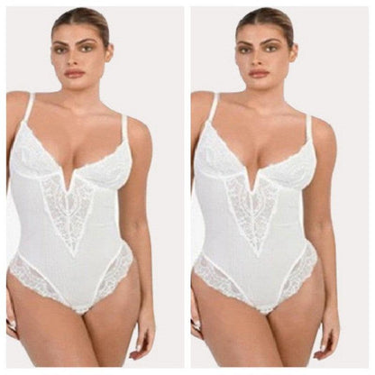 Cheky - Lace Shapewear Women's Jumpsuit Waist Control Body Shaping Butt Lift Bodysuit Body Shaper Rompers