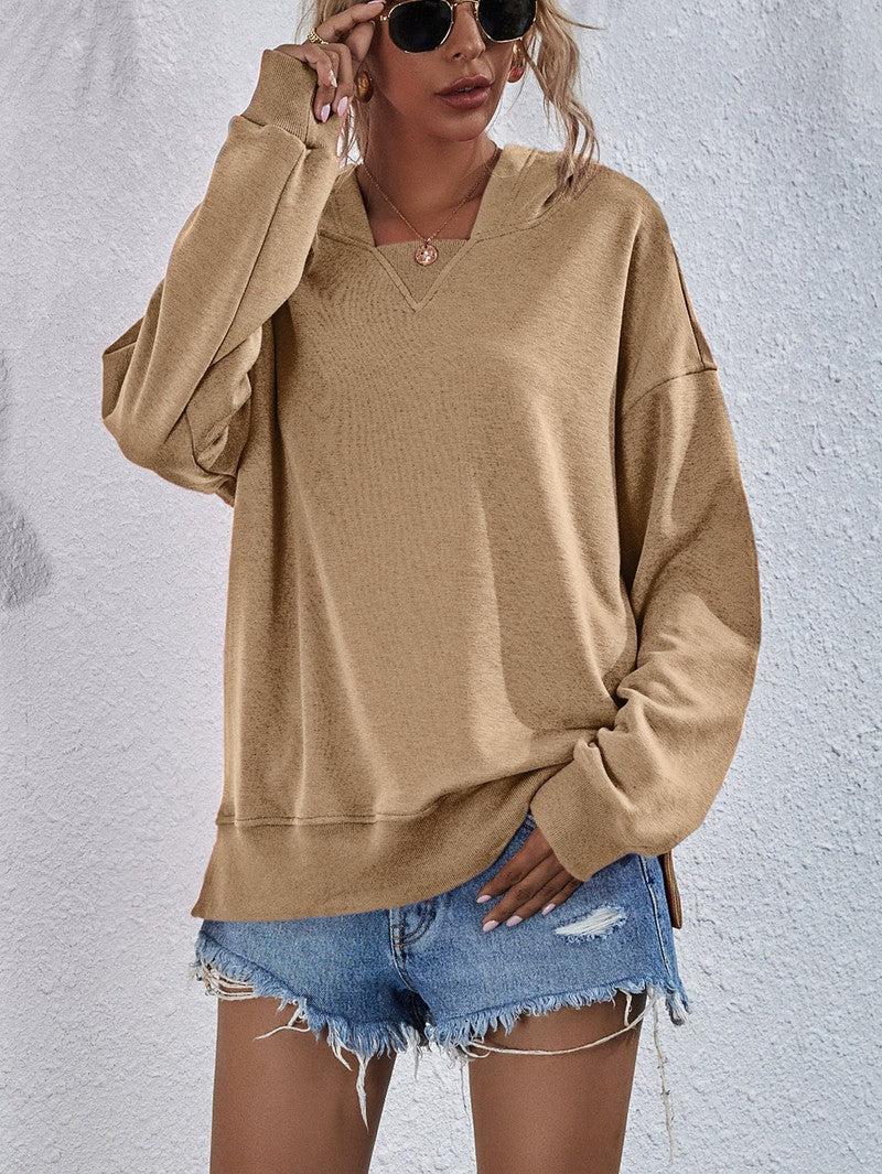 Cheky - Women's Hoodie Sweatshirt Sports Casual Candy Color Long Sleeve Tops Clothes