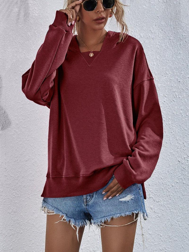 Cheky - Women's Hoodie Sweatshirt Sports Casual Candy Color Long Sleeve Tops Clothes