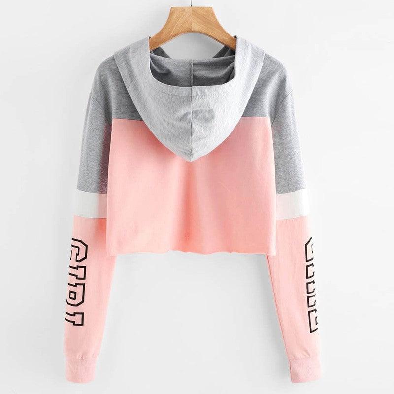 Cheky - Harajuku Hoodies Sweatshirt Women Streetwear Letter Crop Top Hoodie