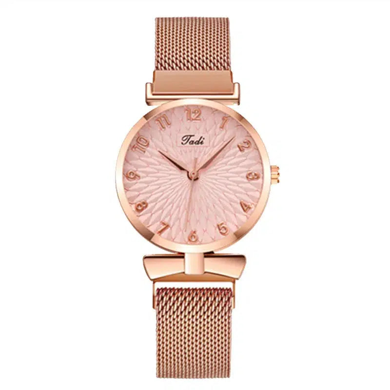 Cheky - Luxury Women Watches 6pcs Set Elegant Female Wristwatches Magnetic Mesh Band Rose Woman Watch Bracelet montre femme reloj mujer