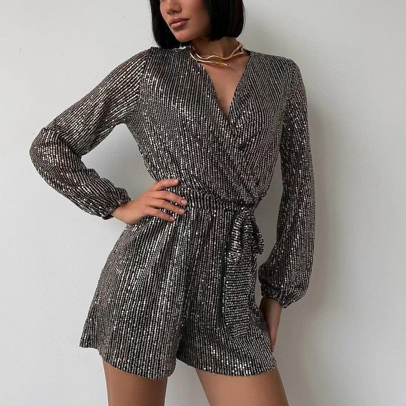 Cheky - Sequined Long Sleeve Dress Women