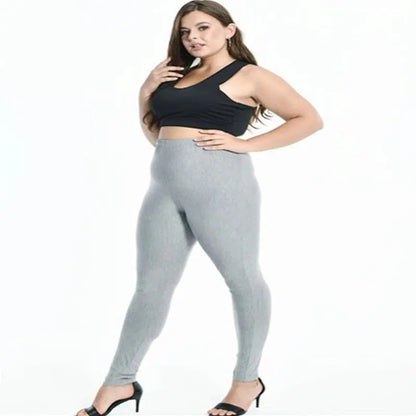 Cheky - Plus Size Leggings For Women Modal Cotton Stretch Elastic Solid Sheer Femme Legin Mujer Pants