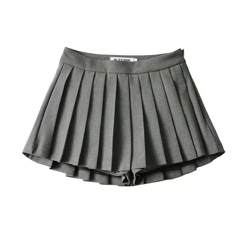 Cheky - Zoki Sexy Women Pleated Skirts High Waist Summer Vintage Mini Skirts Korean Tennis Student White Designed Dance Skirt