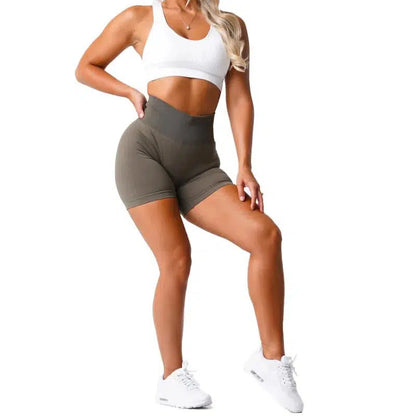 Cheky - NVGTN Spandex Solid Seamless Shorts Women Soft Workout Tights Fitness Outfits Yoga Pants Gym Wear