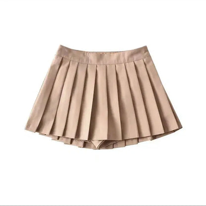 Cheky - Zoki Sexy Women Pleated Skirts High Waist Summer Vintage Mini Skirts Korean Tennis Student White Designed Dance Skirt