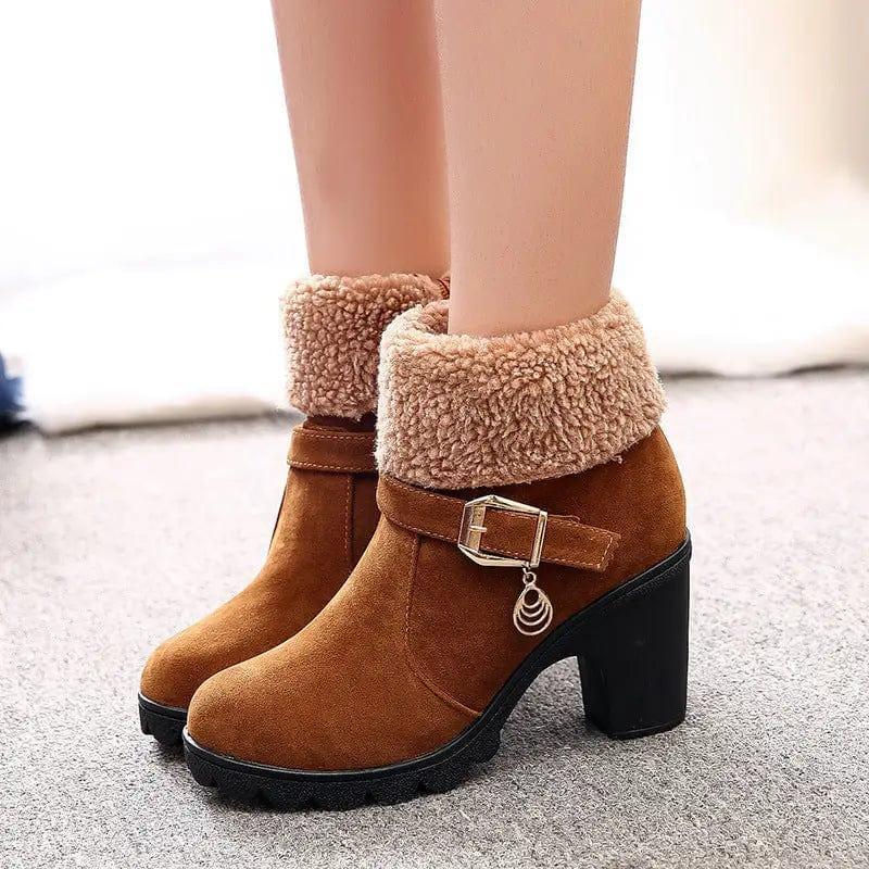 Cheky - Chic Mid-Rise Suede Snow Boots