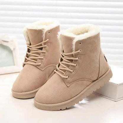 Cheky - Elegant Suede Lace-Up Winter Ankle Boots