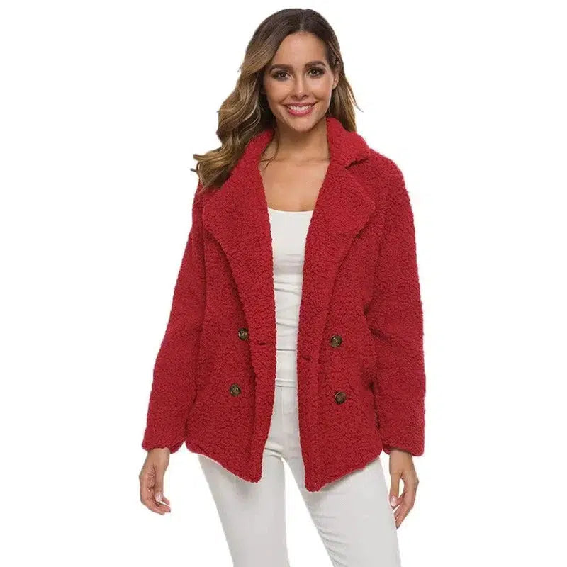 Cheky - European And American Lamb Fleece Thickened Women's Sweater