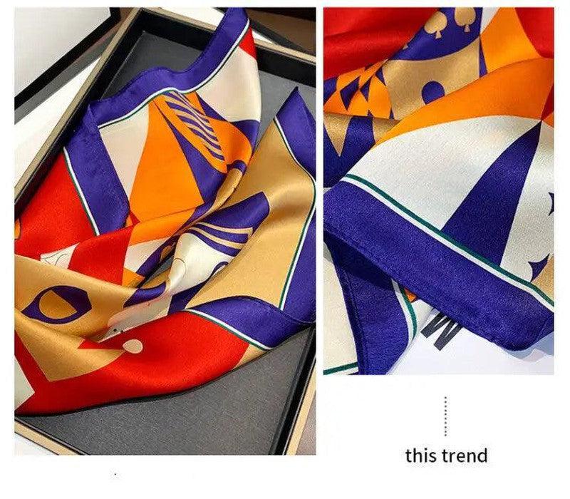 Cheky - Genuine Silk Scarf Age Reducing Fashionable Small Square