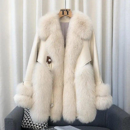 Cheky - High-end Imported Whole Skin Fox Fur Coat Female