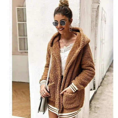 Cheky - Hooded fur coat