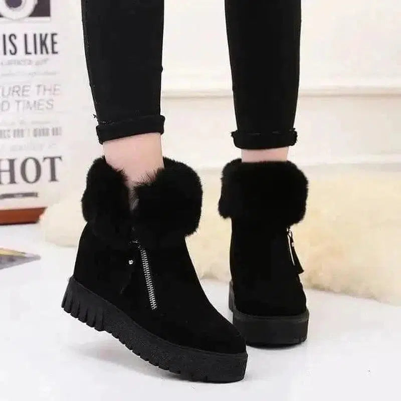 Cheky - Inner Heightening Snow Boots Women Short Hairy Short Boots