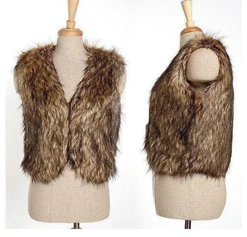 Cheky - Keep Warm In Autumn And WinterFaux Vest Short Fur Coat