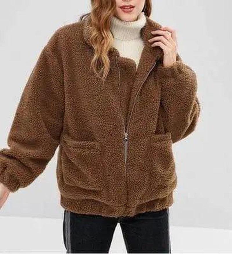 Cheky - Lamb zipper coat