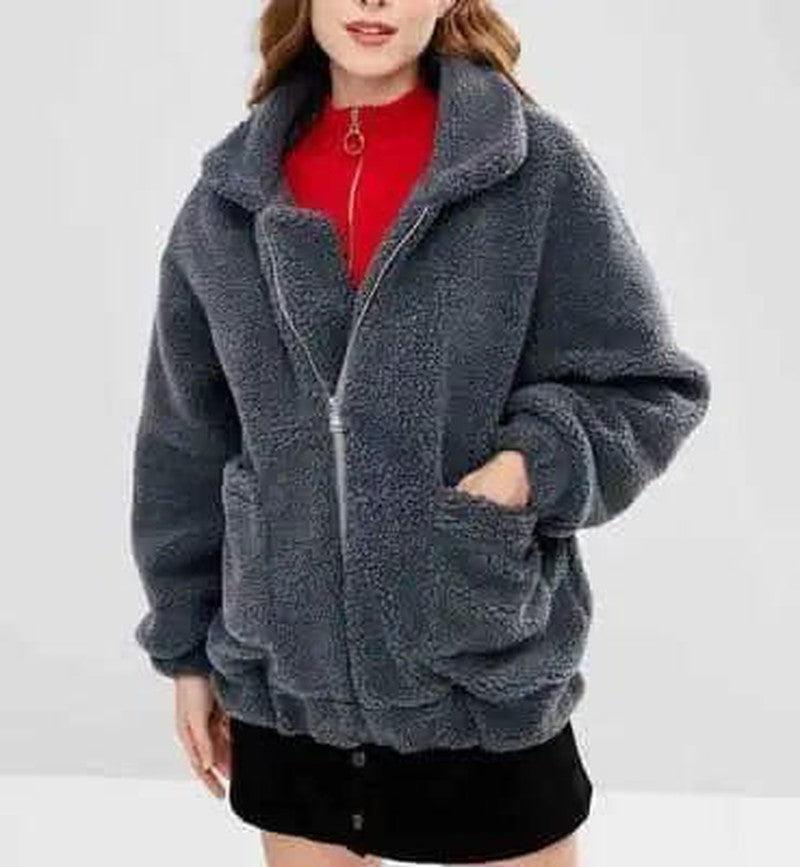 Cheky - Lamb zipper coat