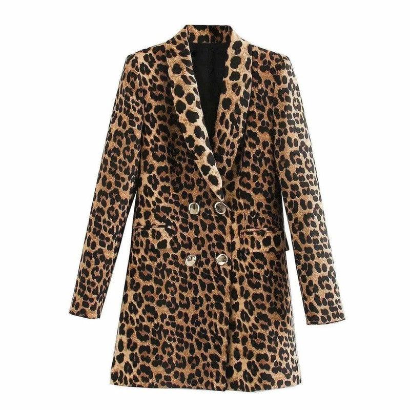 Cheky - Light Ripe Animal Print Breasted Versatile Long Edition Suit