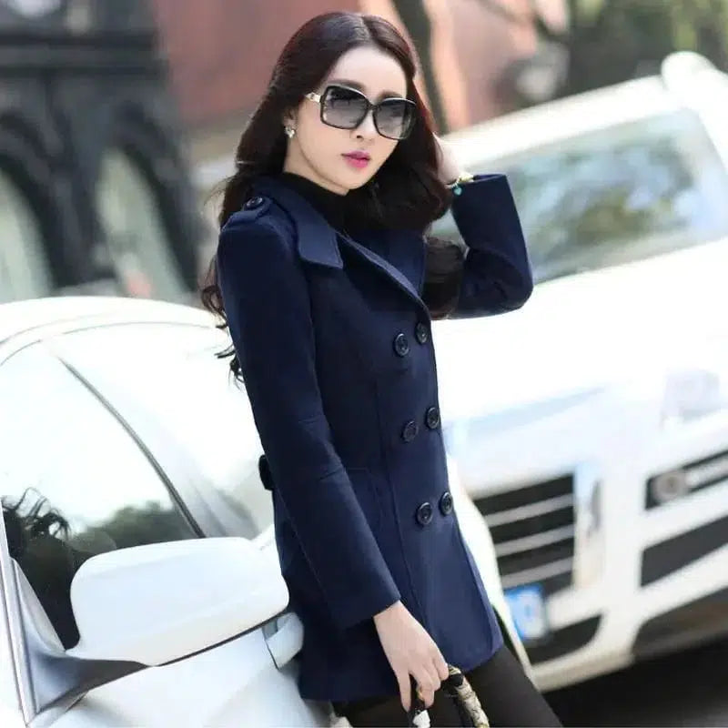 Cheky - Ladies Autumn Casual Woolen Coat