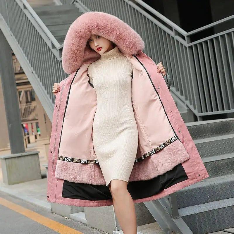 Cheky - Medium length heavy and slim detachable fur coat