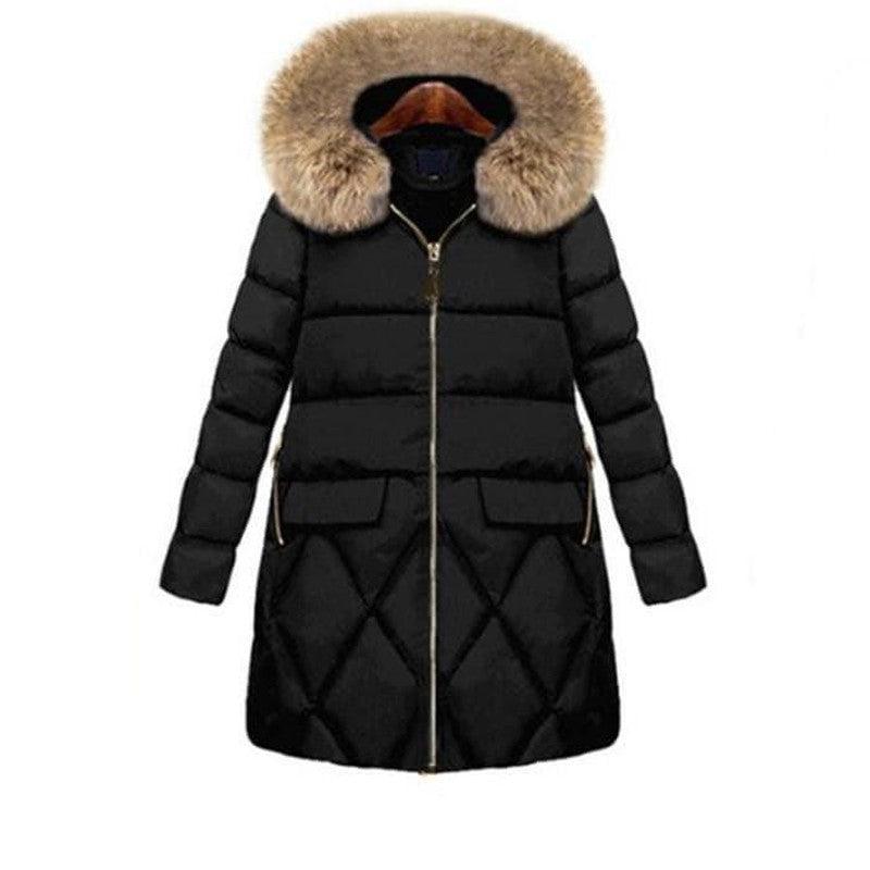 Cheky - Mid-Length Hooded Cotton Coat