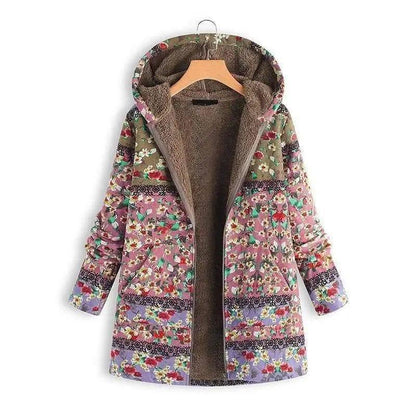 Cheky - Mid-length printed padded coat