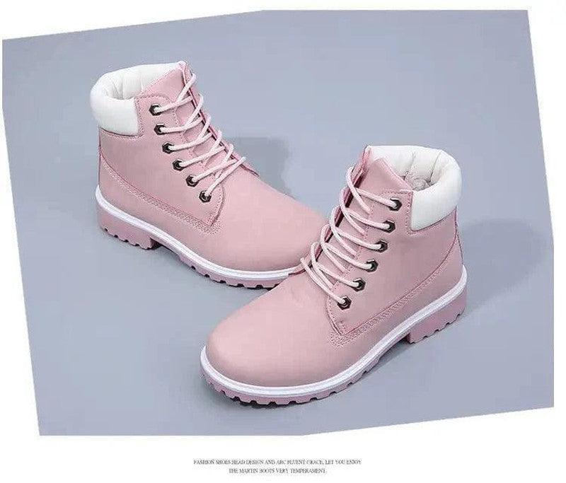 Cheky - Short white Martin boots women tooling rhubarb boots